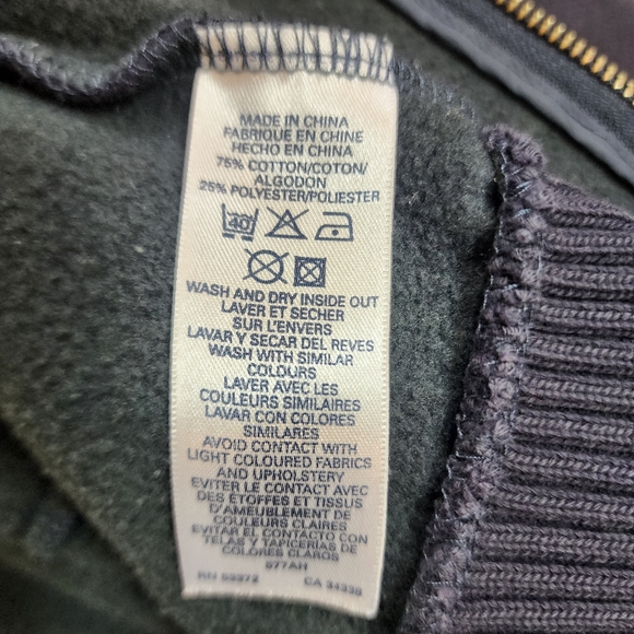 FCUK Hybrid Quilted Jacket Size Small Fleece Lined Navy Blue - Picture 14 of 14